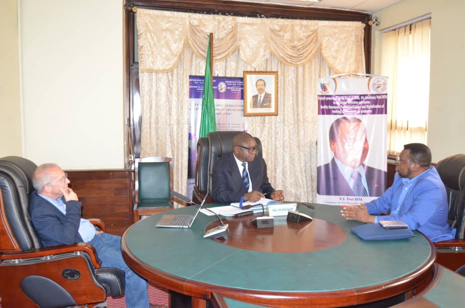 From R to L: Prof Yoram Gidron, SG Minesup, Prof Eric Mulumba Zozo